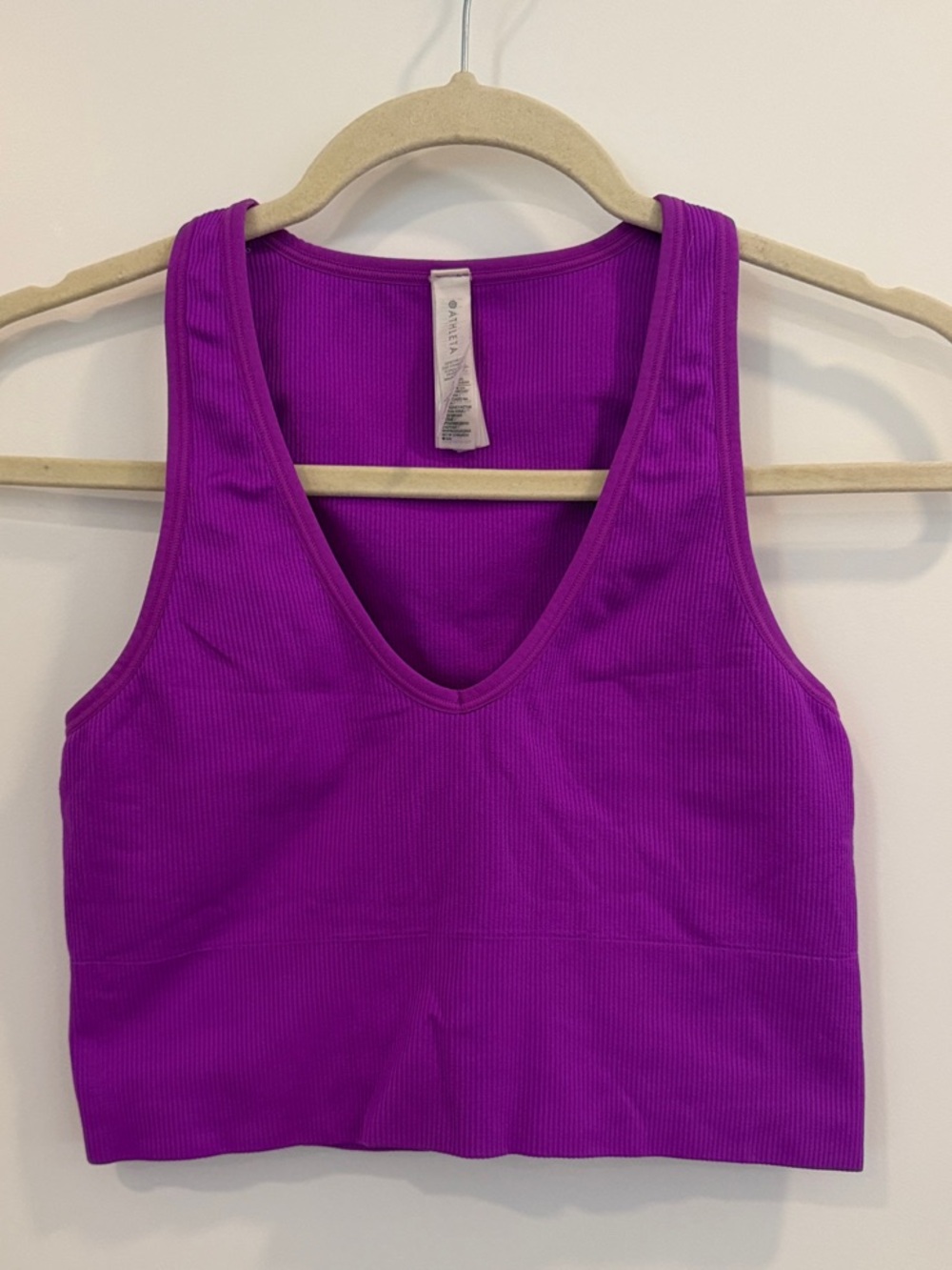Athleta Aurora Crop Rib Tank in Purple | Size Small